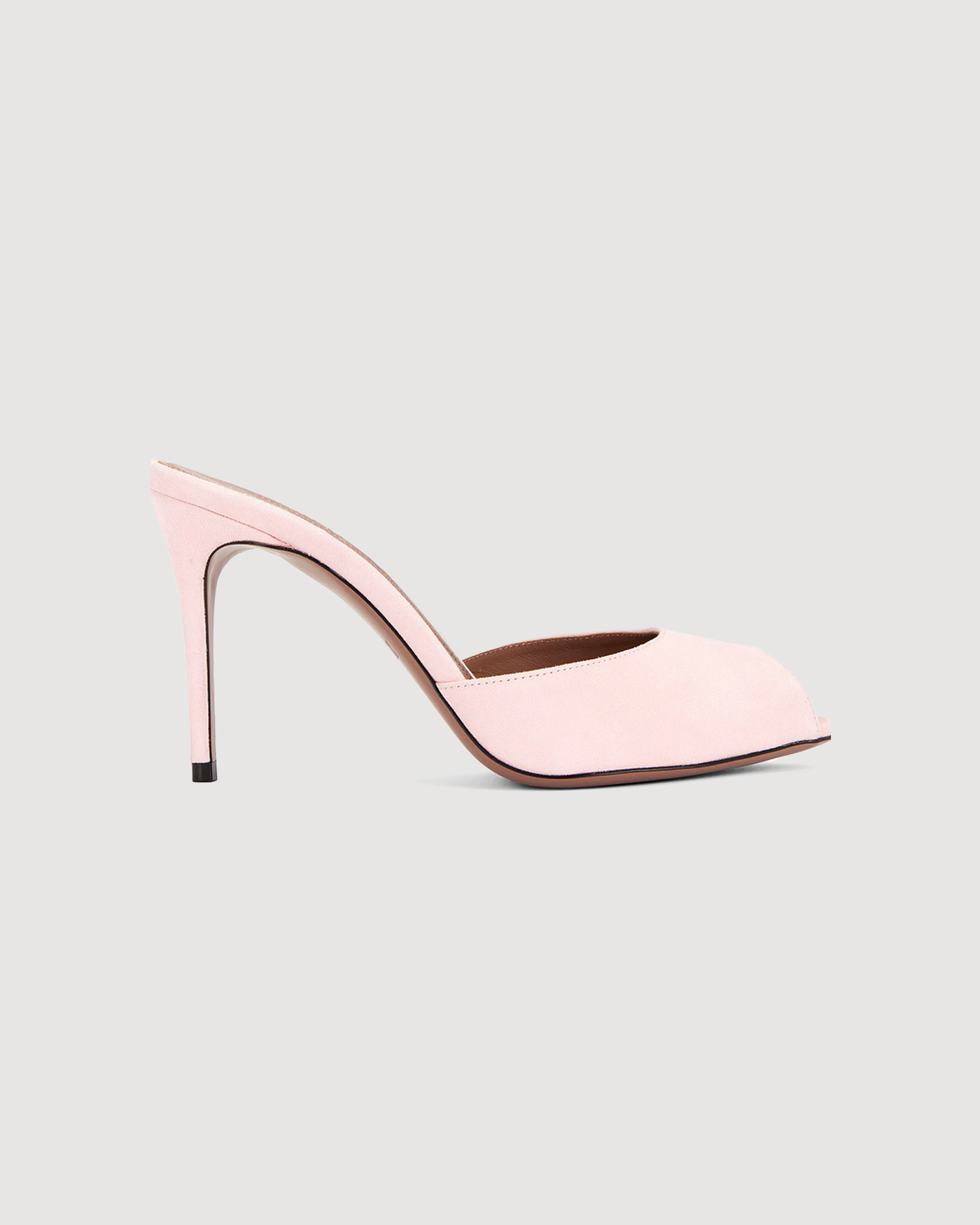 Open-toe mule with suede